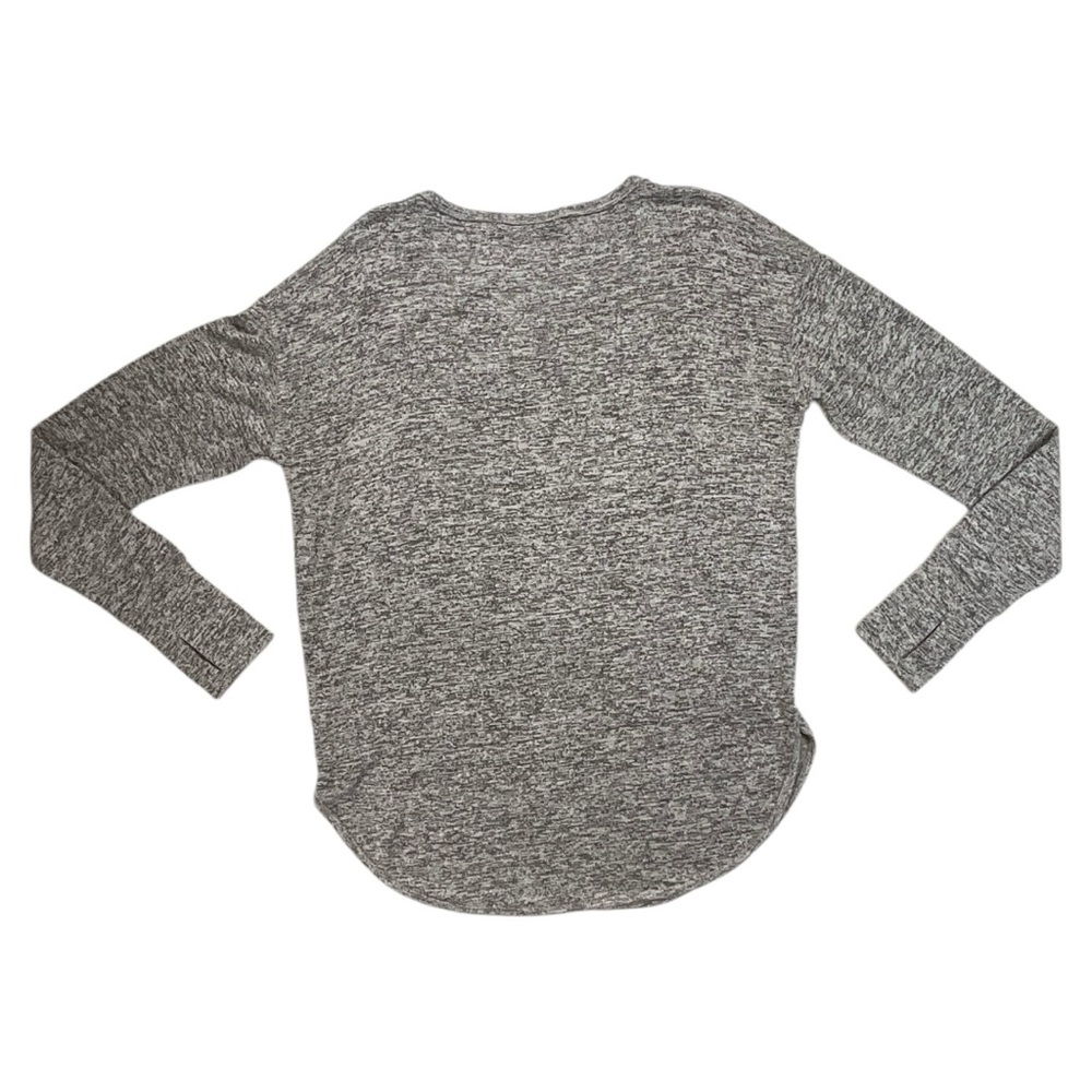 ATHLETA‎ Luxe Pose Long Sleeve Top Medium Gray Spaced Dye with Thumb Holes - Picture 2 of 9
